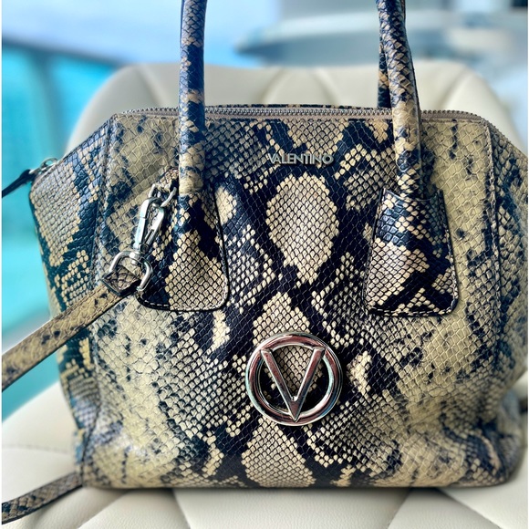 Valentino Handbag - Authentic Designer Purse - Python Bravia Tote Crossbody - Picture 1 of 16
